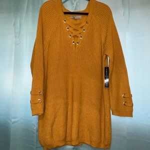 Knitted front lace sweater. New with tags.